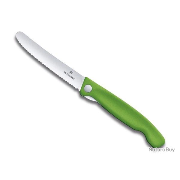 COUTEAU OFFICE PLIANT VICTORINOX SWISSCLASSIC 11CM VERT A DENTS