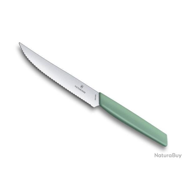COUTEAU STEAK VICTORINOX SWISS MODERN 12CM VERT PASTEL