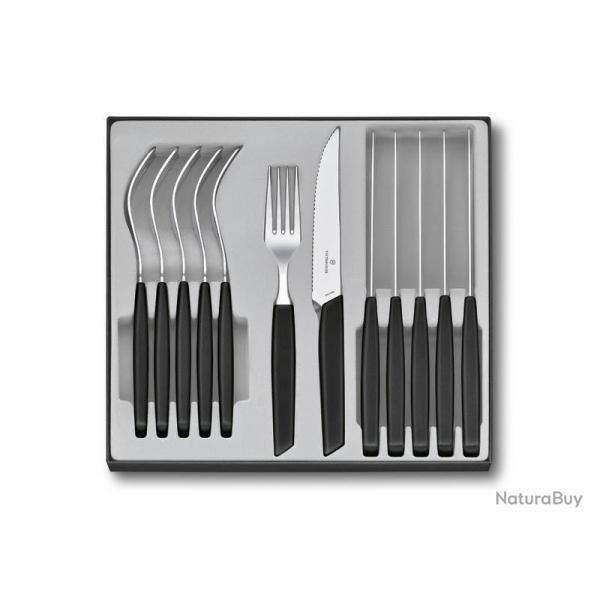 MENAGERE 12 PIECES VICTORINOX SWISS MODERN STEAK NOIR