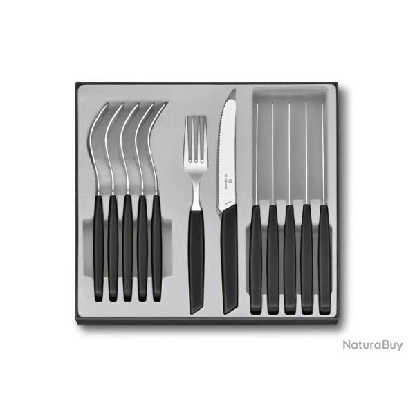 MENAGERE 12 PIECES VICTORINOX SWISS MODERN TABLE NOIR
