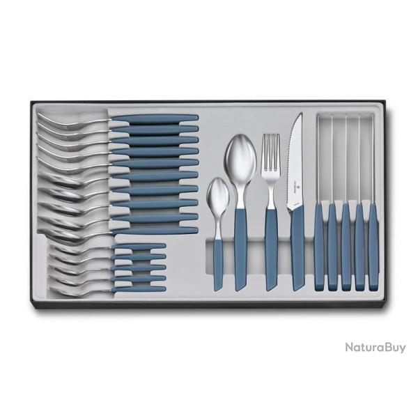 MENAGERE 24 PIECES VICTORINOX SWISS MODERN STEAK BLEUET