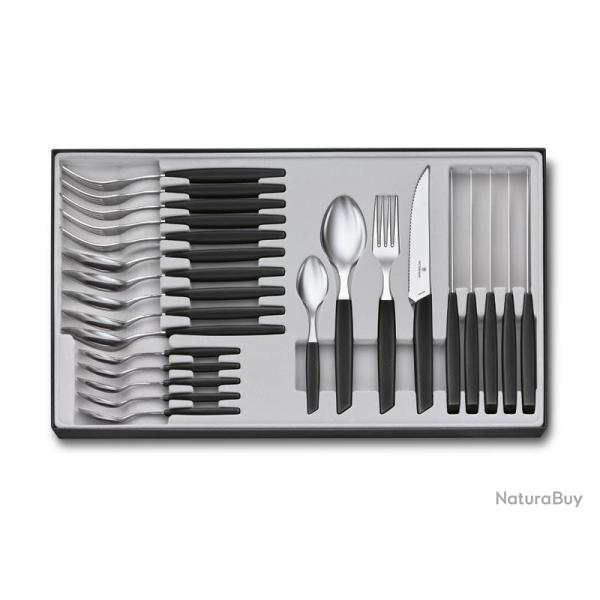 MENAGERE 24 PIECES VICTORINOX SWISS MODERN STEAK NOIR