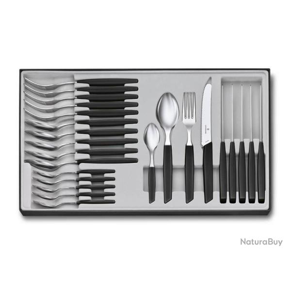 MENAGERE 24 PIECES VICTORINOX SWISS MODERN TABLE NOIR