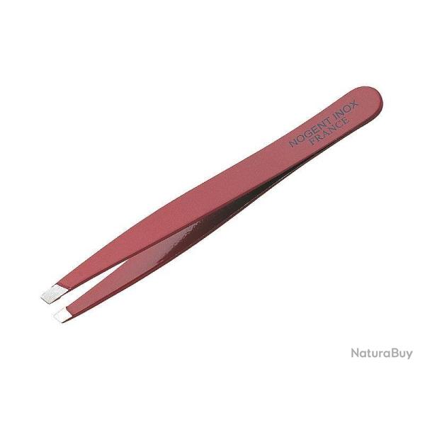 PINCE EPILER MORS BIAIS ROUGE INOX