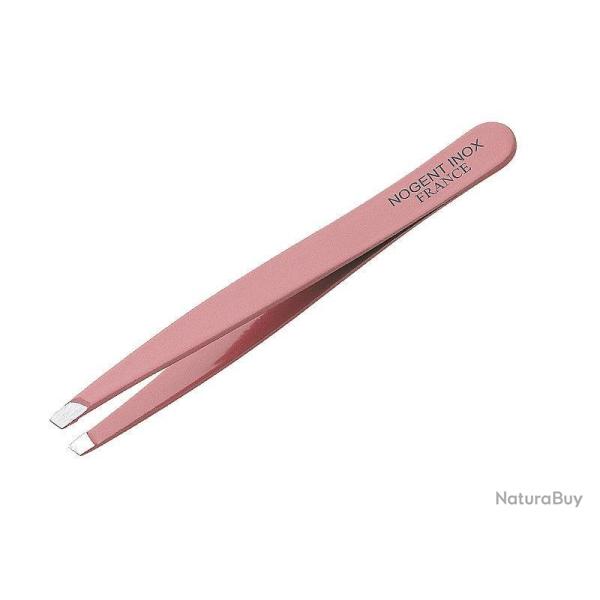 PINCE EPILER MORS CARRES ROSE INOX