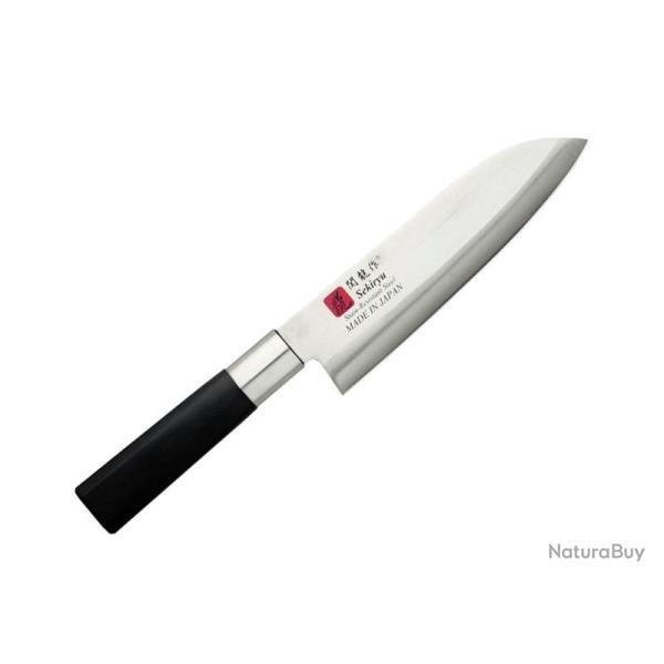 COUTEAU SEKIRYU SANTOKU 16,5CM ABS NOIR