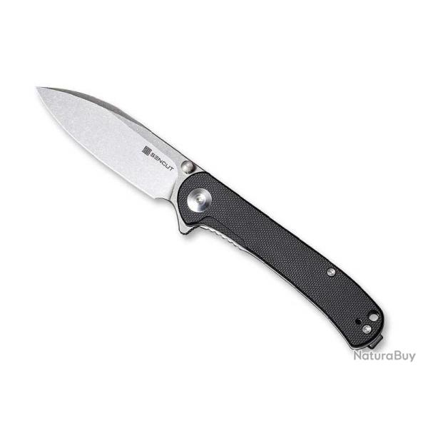 COUTEAU SENCUT SCEPTER G10 NOIR STONEWASHED
