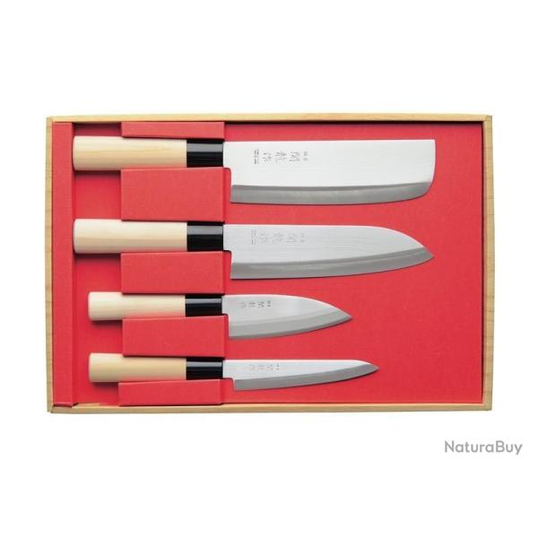 COFFRET 4P. SEKIRYU (NAKIRI + SANTOKU + KODEBA + PETTY)