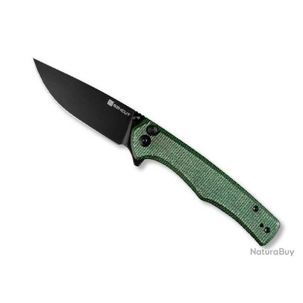 COUTEAU SENCUT CROWLEY MICARTA VERT BLACKWASH