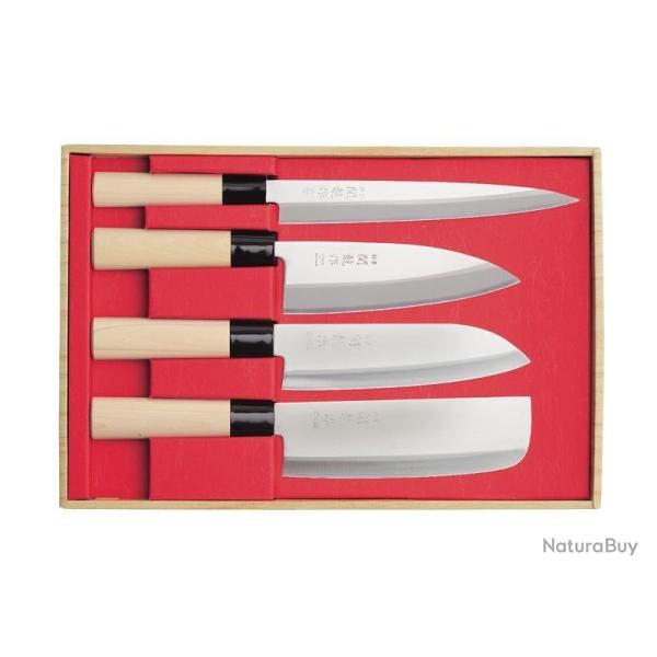 COFFRET 4P. SEKIRYU (SASHIMI + DEBA + SANTOKU + NAKIRI)