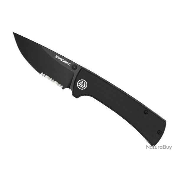 COUTEAU EIKONIC RCK9 G10 NOIR PVD SEMI-DENTEE