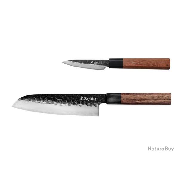 COFFRET 2 COUTEAUX SAYUTO SEQUOIA SAN MAI (SANTOKU + OFFICE)