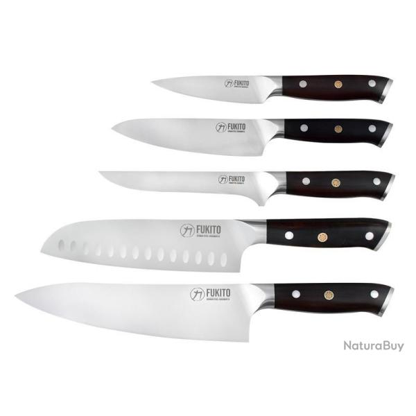 TROUSSE FUKITO 5 COUTEAUX EBENE X50