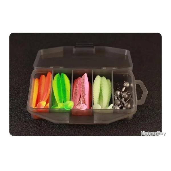 Leurre souples avec bo�te de rangement. C