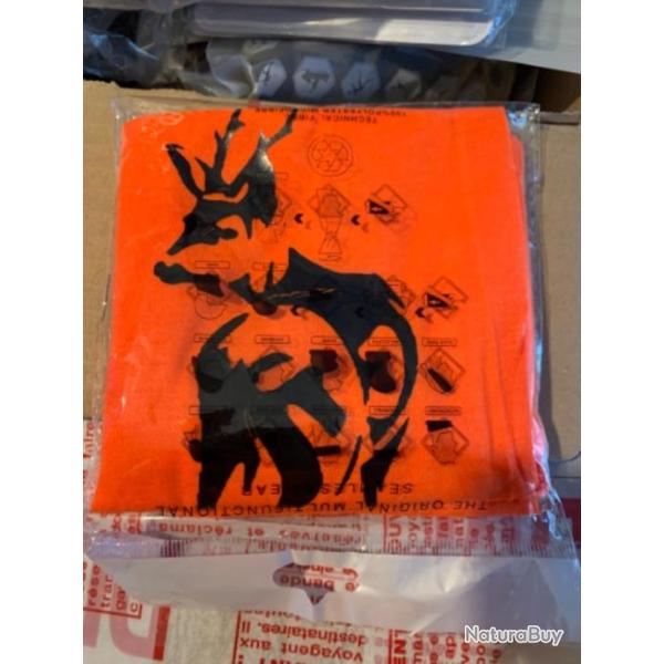 Cache cou orange motif chevreuil brocard Leger  16en 1 Promo