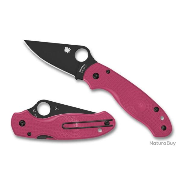 Couteau Spyderco Para 3 Pink Lame Acier CTS-BD1N Black Manche FRN Compression Lock USA SC223PPNBK