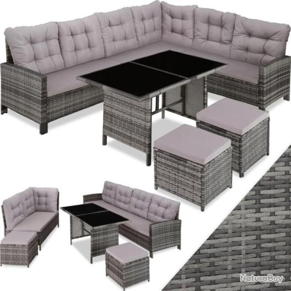 Salon Jardin Modulable Gris Canap� Jardin Exterieur Angle Table Jardin 2 Tabourets LIVRAISON OFFERTE