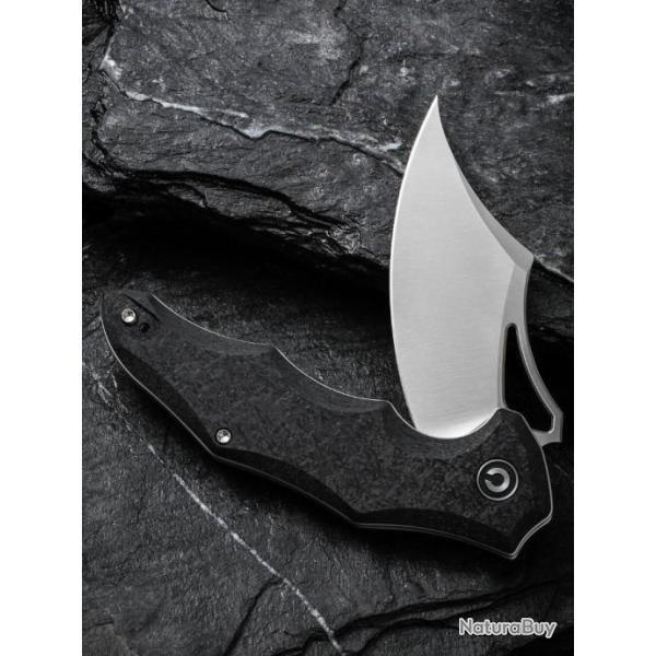 Couteau CIVIVI Chiro Black Manche G10 Lame Acier 14C28N Clip Point IKBS Linerlock Clip CIVC230463 -
