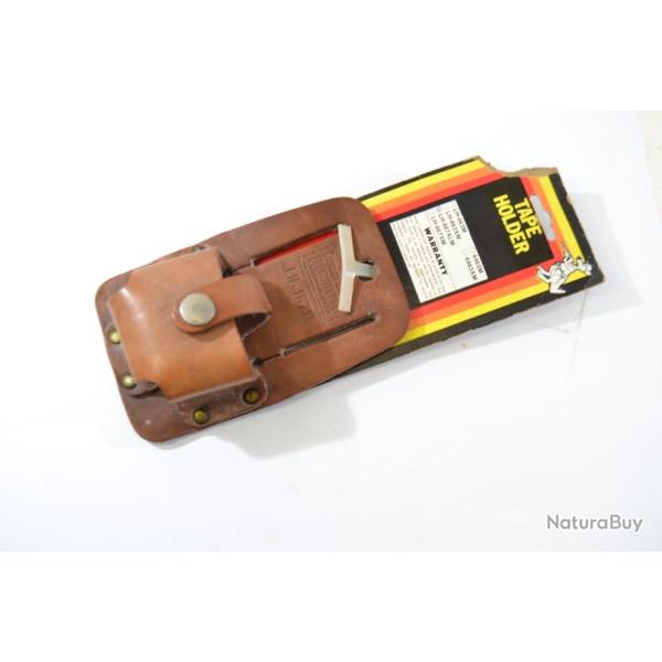 Etui porte mtre (outil) amricain vintage, annes 1980. ACTION LEATHERCRAFT USA Ouvrier Tape older