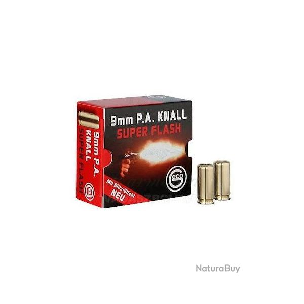 Balles � blanc Geco Super Flash - Par 25 - Cal. 9 mm PAK