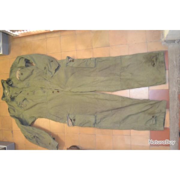 Combinaison de mcanicien Arme Franaise modle 1947, Indochine / Algrie. Bleu jeep gmc hotchkiss