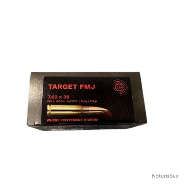 CARTOUCHES GECO TARGET FMJ CAL.7.62X39 8G 124GR PAR 50