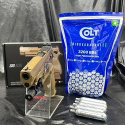 Pack laser pr&ecirc;t &agrave; tirer - Pistolet- Sig Sauer "Proforce M17" - Cal 6mm - Tan - CO2