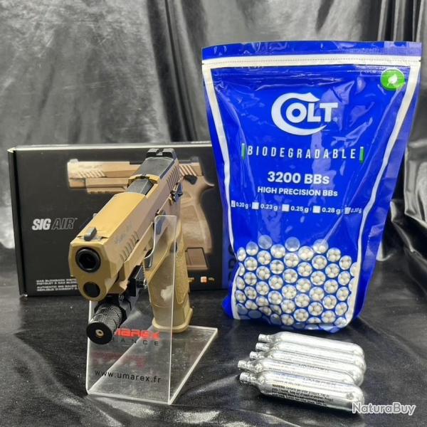 Pack laser pr�t � tirer - Pistolet- Sig Sauer "Proforce M17" - Cal 6mm - Tan - CO2