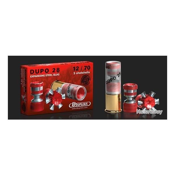 CARTOUCHE A BALLE DDUPLEKS DUPO 28 magnum C/12/76 - BOITE DE 5 tous chokes