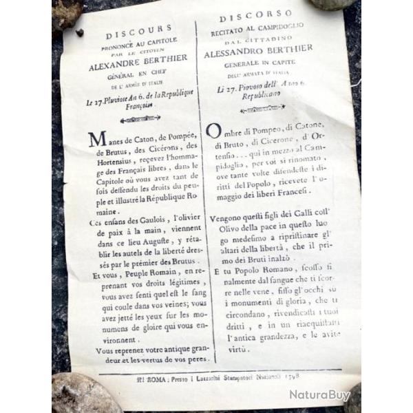 AFFICHE G�N�RAL EN CHEF ARM�E D'ITALIE