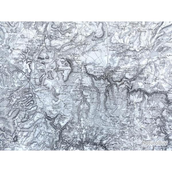 Carte militaire d'Avallon 1845