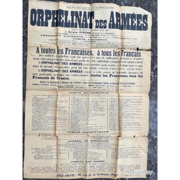 Grande affiche Orphelinat des arm�es 1er GM