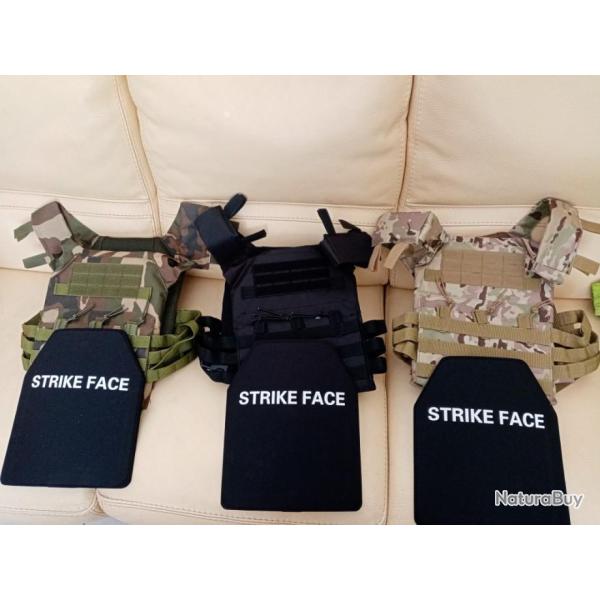 FD24 GILET PORTE PLAQUES AVEC PLAQUES BALISTIQUE NIJ 4 STAND ALONE A