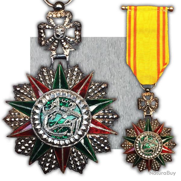 RARE & MASSIF BIJOU-ORDRE-MDAILLE NICHAN IFTIKHAR M1837 ARGENT / SILVER 1906-22 ORIGINAL