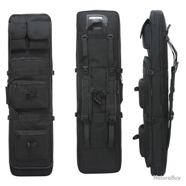 SAC DE TRANSPORT POUR ARMES DE POING ET ARME LONGUE - NOIR - 85CM - LIVRAISON GRATUITE