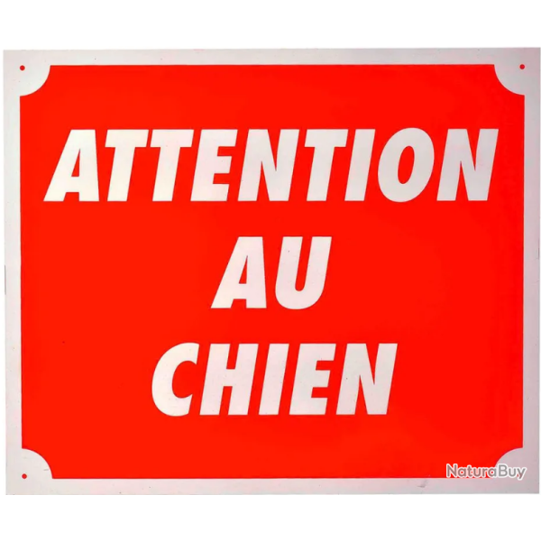 Panneau de signalisation Januel Attention au chien - Noir