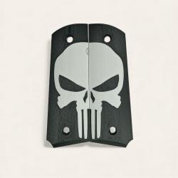 Paire de plaquettes 1911 style Punisher Noir et Blanc
