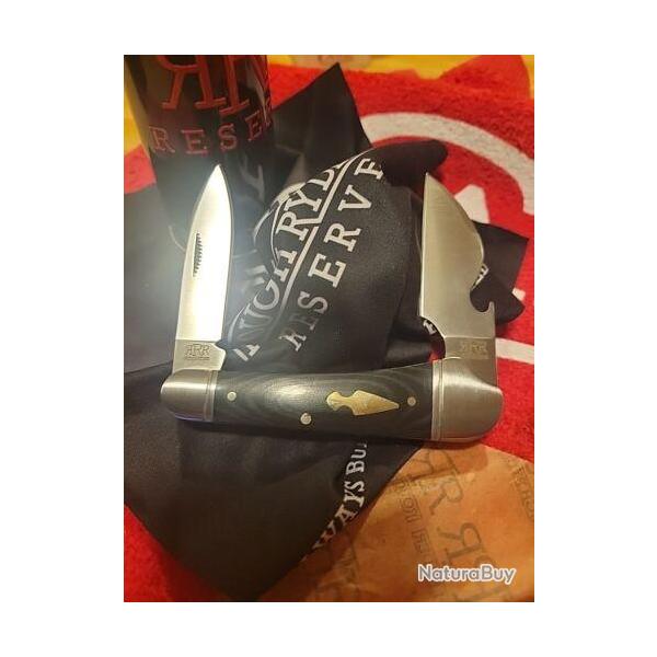 Couteau Rough Ryder Reserve Cap Lifter Folder Lames Acier D2 Manche Micarta Gift Tin RRR004