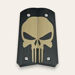 Paire de plaquettes 1911 style Punisher Noir et Tan
