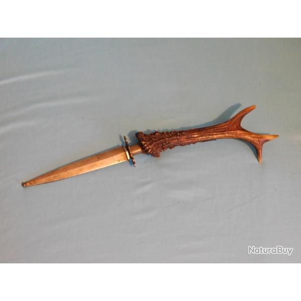 DAGUE ANCIENNE TRANSFORMEE CHASSE / BOIS DE CHEVREUIL
