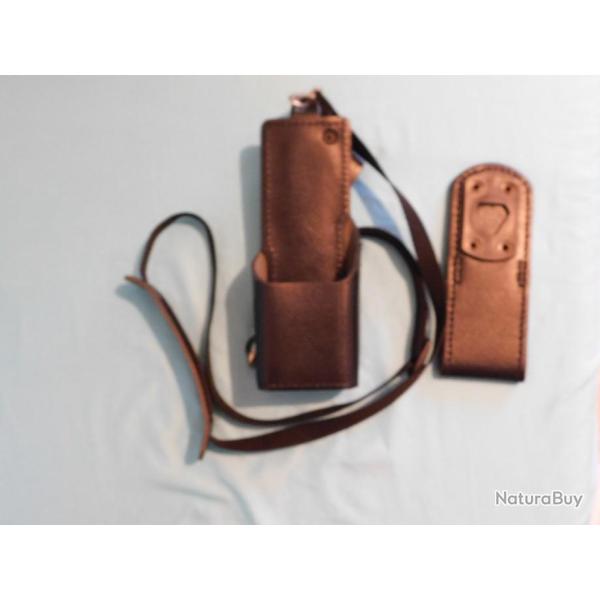 ETUI CUIR TALKIE WALKIE RADIO MATRA ? GENDARMERIE / POLICE / SECURITE