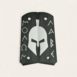 Paire de plaquettes 1911 style Molon Labe Noir et Blanc