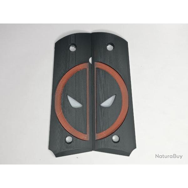 Paire de plaquettes 1911 style Deadpool