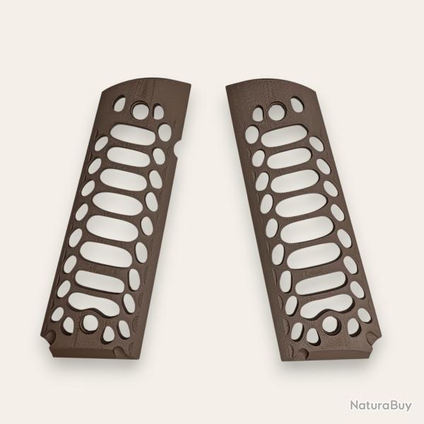 Paire de plaquettes 1911 Squelette Marron