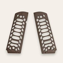 Paire de plaquettes 1911 Squelette Marron