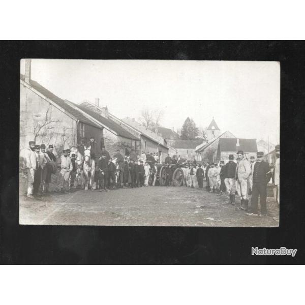 train d'artillerie lourde attel�e , non situ�e carte photo , insigne g�nie?