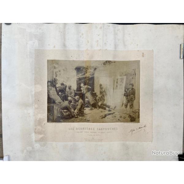 Gravure  les dernires Cartouches d'Alphonse de Neuville