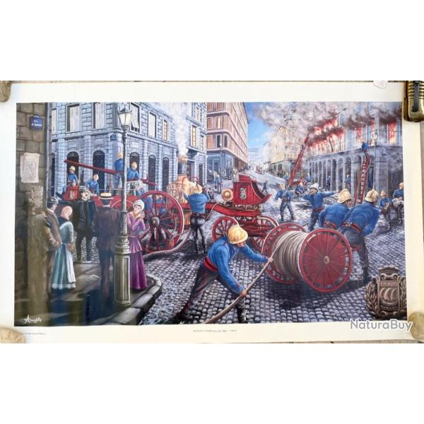 Gravure incendie immeuble Paris d'Alain Benedetto