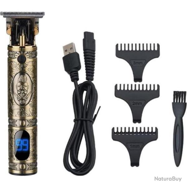 Tondeuse Pro Cheveux Hommes IPX7 Imperm�able Sans Fi Ecran LCD USB Rechargeable