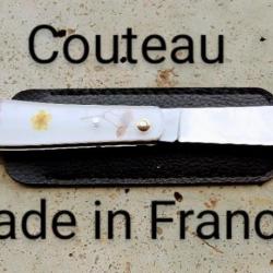 Couteau  pliant avec manche résine avec fleurs naturelles